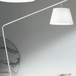 Viadurini Lighting Moderne Stehlampen-Stehlampe aus Metall mit PVC-Schirm mit Stoff bezogen - Adriana
