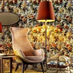 Grilli Designer Stehlampen-Stehlampe aus Metall und Stoff Snake made in Italy