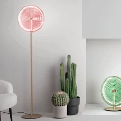 Viadurini Lighting Moderne Stehlampen-Stehlampe aus Metall und Glas, verziert mit konzentrischen Linien – Hackberry