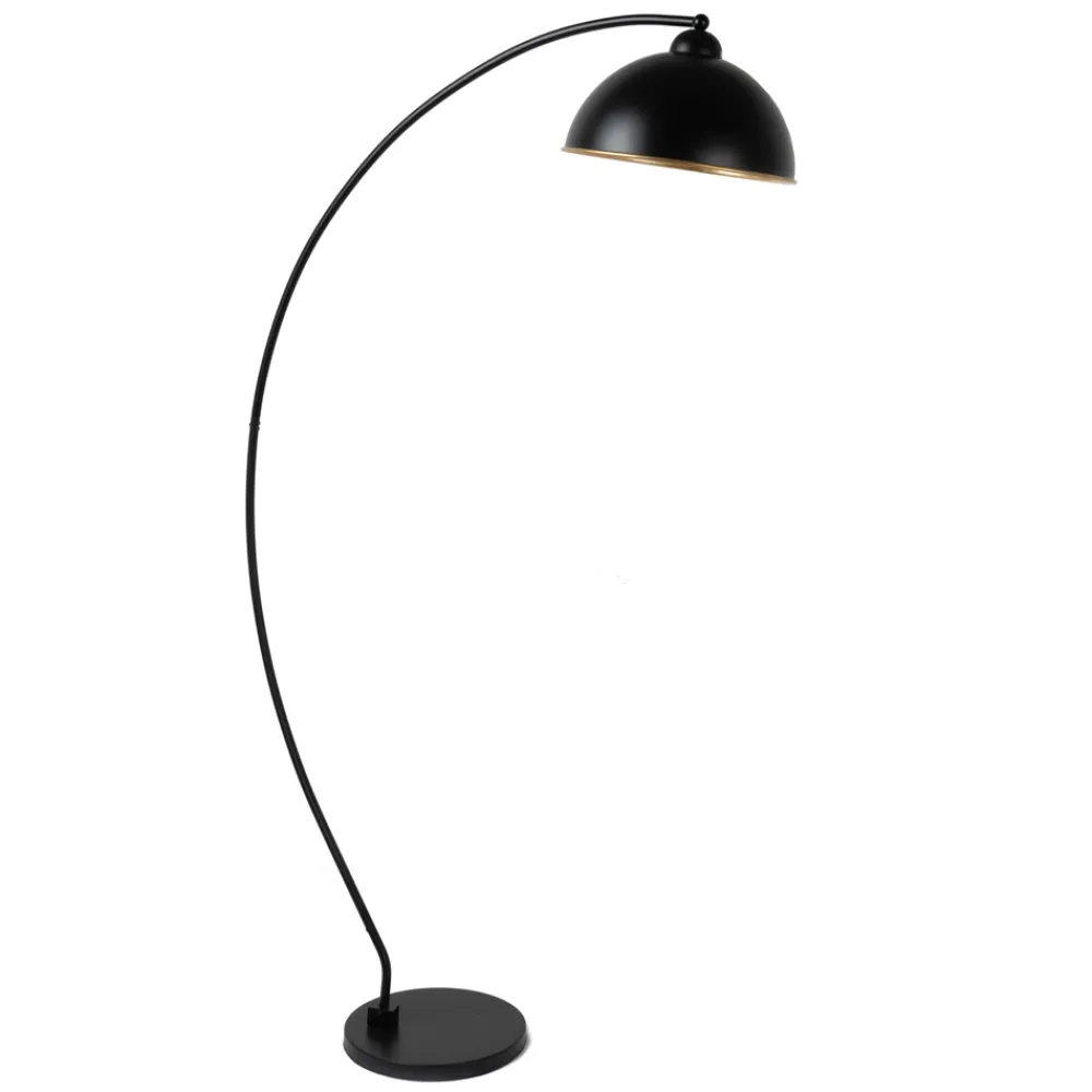 Viadurini Lighting Moderne Stehlampen-Stehlampe aus schwarzem und goldenem Metall mit verstellbarem Lampenschirm - Steave