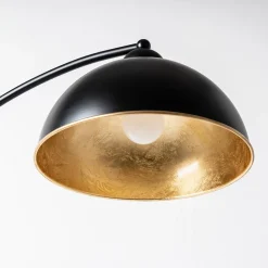 Viadurini Lighting Moderne Stehlampen-Stehlampe aus schwarzem und goldenem Metall mit verstellbarem Lampenschirm - Steave