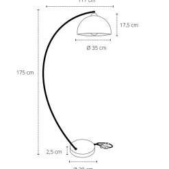 Viadurini Lighting Moderne Stehlampen-Stehlampe aus schwarzem und goldenem Metall mit verstellbarem Lampenschirm - Steave