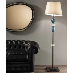 Viadurini Lighting Klassische Stehlampen-Stehlampe mit handgefertigtem Glasschirm Made in Italy - Saline