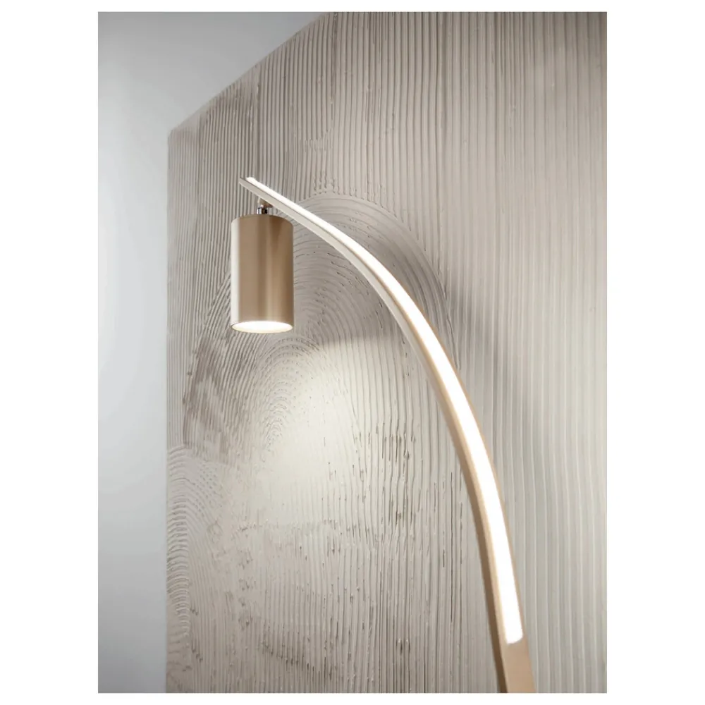 Viadurini Lighting Moderne Stehlampen-Stehlampe mit verstellbarem Strahler und zweitem Licht auf der Rückseite – Kampfer