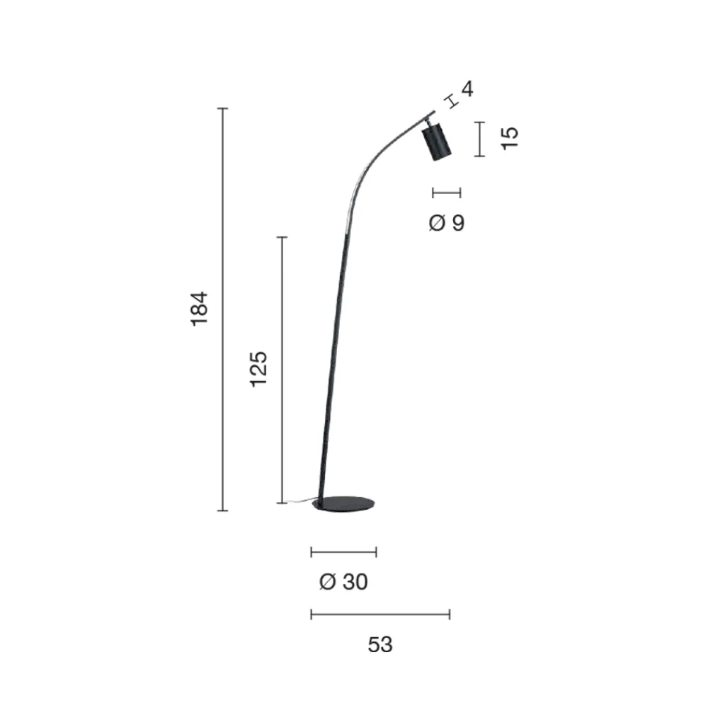Viadurini Lighting Moderne Stehlampen-Stehlampe mit verstellbarem Strahler und zweitem Licht auf der Rückseite – Kampfer