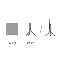 Viadurini in the Garden Garten Beistelltisch-Stehtisch im Freien mit 3 liegenden Aluminiumbeinen in 2 Ausführungen - Filomena