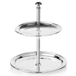 Viadurini Decor Küchenzubehör-Ständer für Süßigkeiten, Kuchen, 2-stöckiges Buffet im Design Silver Metal - Gengo