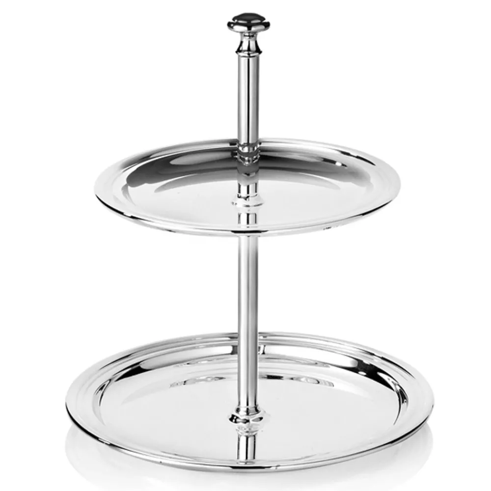 Viadurini Decor Küchenzubehör-Ständer für Süßigkeiten, Kuchen, 2-stöckiges Buffet im Design Silver Metal - Gengo