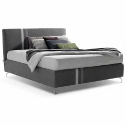 Viadurini Night Design Maßgeschneiderte Möbel|Polsterbetten-Stoff Doppelbett mit Behälter Made in Italy - Paolo