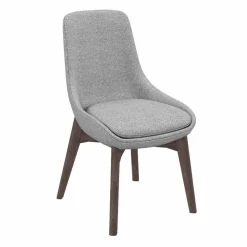 Viadurini Living Moderne Stühle-Stoff Esszimmerstuhl mit Holzsockel Made in Italy - Kokosnuss