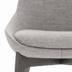 Viadurini Living Moderne Stühle-Stoff Esszimmerstuhl mit Holzsockel Made in Italy - Kokosnuss