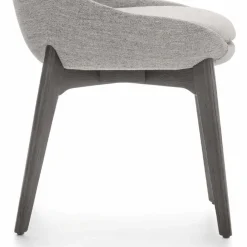 Viadurini Living Moderne Stühle-Stoff Esszimmerstuhl mit Holzsockel Made in Italy - Kokosnuss