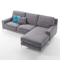 Viadurini Living Moderne Sofas-Stoffsofa mit Halbinsel-Hocker und USB-Anschluss Made in Italy - Tenerife