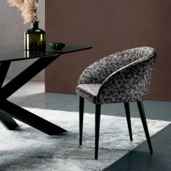 Viadurini Living Moderne Stühle-Stoffstuhl mit Stahlkonstruktion, hergestellt in Italien, 4-teilig – Tagata