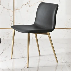 Viadurini Living Moderne Stühle-Stuhl aus Faserstoff in Lederoptik und Metallbeinen Made in Italy - Amane