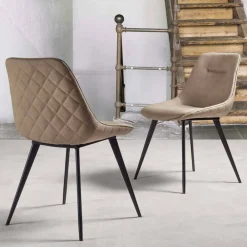 Viadurini Living Moderne Stühle-Stuhl aus Kunstleder Nubuk-Effekt, Metallstrucktur - Ermes