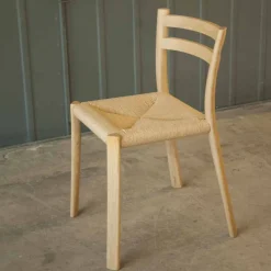 Viadurini Living Moderne Stühle-Stuhl aus massiver Esche mit handgewebtem Sitz Made in Italy - Buri