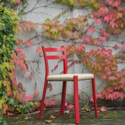 Viadurini Living Moderne Stühle-Stuhl aus massiver Esche mit handgewebtem Sitz Made in Italy - Buri