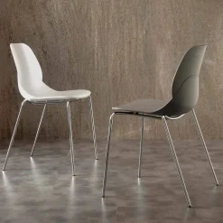 Viadurini Living Moderne Stühle-Stuhl aus Polypropylen mit verchromten Beinen Liceta