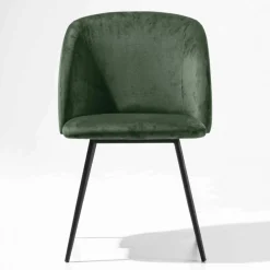 Viadurini Living Moderne Stühle-Stuhl aus Samt mit Sockel aus schwarz lackiertem Metall, 2 Stück - Havanna