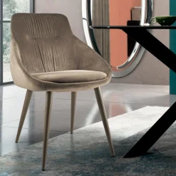 Viadurini Living Moderne Stühle-Stuhl aus Samt und RAL-lackiertem Stahl, hergestellt in Italien, 4 Stück – Mariapina