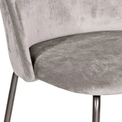 Viadurini Living Design Stühle-Stuhl aus schwarzem Metall und Sitzfläche aus grauem Samt Made in Italy - Meredith