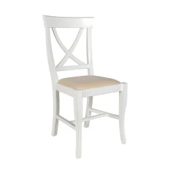 Viadurini Classic Klassische Stühle-Stuhl aus weißem Holz und Juma-Beige-Stoff, hergestellt in Italien – Diamante