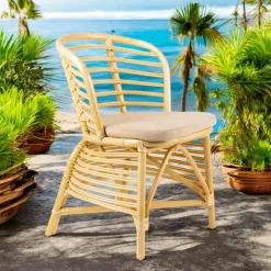 Viadurini in the Garden Gartenstühle Rattan-Stuhl für den Garten aus natürlichem Rattan mit Kissen inklusive - Torvi