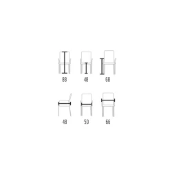 Viadurini Living Design Stühle-Stuhl mit Armlehnen, gepolstert mit elfenbeinfarbenem Leder, hergestellt in Italien – Schale