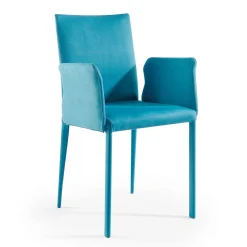 Viadurini Living Design Stühle-Stuhl mit Armlehnen und niedriger Rückenlehne aus Stoff „Made in Italy“ – Lenkräder