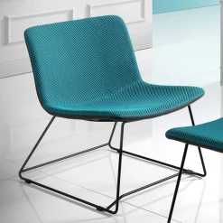 Viadurini Living Moderne Stühle-Stuhl mit Fußstütze aus Vulcano-Stoff und Metallbeinen Made in Italy - Amane