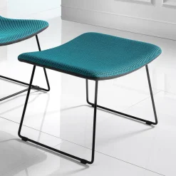 Viadurini Living Moderne Stühle-Stuhl mit Fußstütze aus Vulcano-Stoff und Metallbeinen Made in Italy - Amane