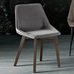 Viadurini Living Moderne Stühle-Stuhl mit Holzbeinen und Monocoque-Stoffsitz Made in Italy - Hinata