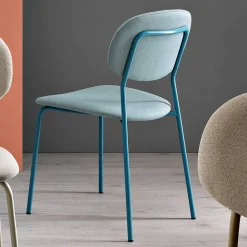 Viadurini Living Moderne Stühle-Stuhl mit Metallstruktur, Sitz und Rückenlehne aus Stoff - Serenella