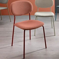 Viadurini Living Moderne Stühle-Stuhl mit Metallstruktur, Sitz und Rückenlehne aus Stoff - Serenella