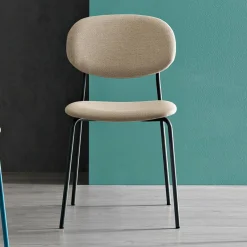 Viadurini Living Moderne Stühle-Stuhl mit Metallstruktur, Sitz und Rückenlehne aus Stoff - Serenella