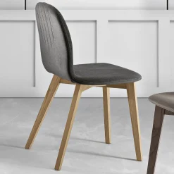 Viadurini Living Moderne Stühle-Stuhl mit Monocoque-Stoffsitz und Holzbeinen Made in Italy - Nezoku