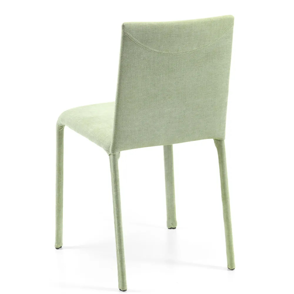 Viadurini Living Design Stühle-Stuhl mit niedriger Rückenlehne aus grünem Stoff, hergestellt in Italien – Laterne