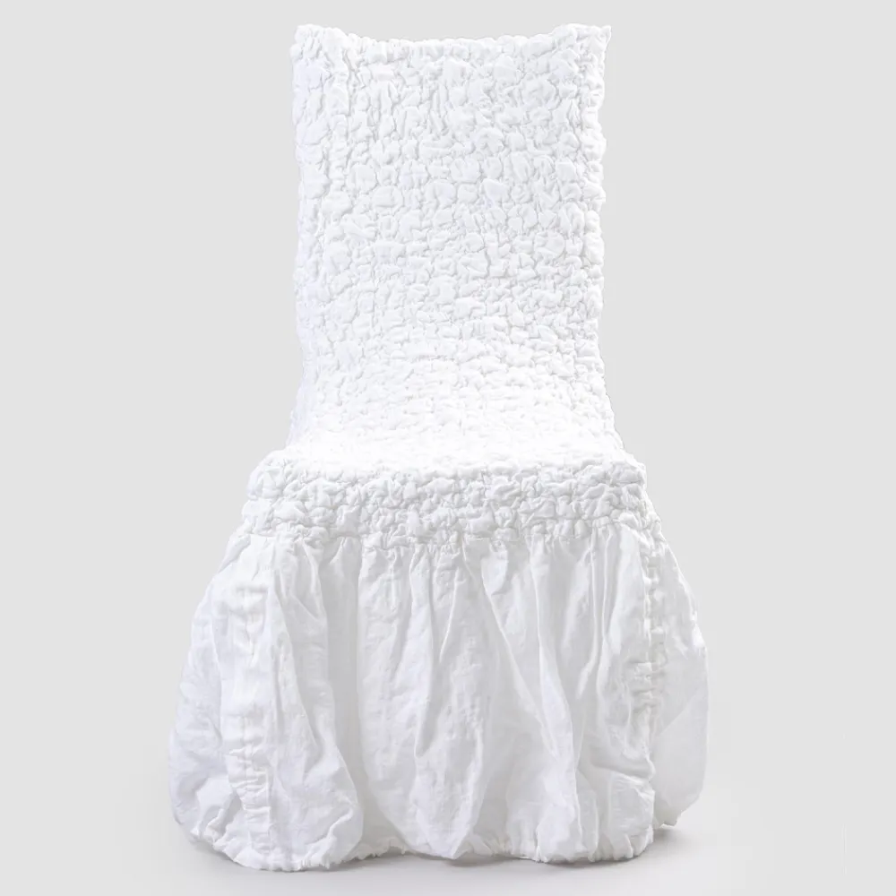 Viadurini Textile Italienische Mode-Stuhlbezug mit eleganter Rückenlehne für Wohnzimmer aus besticktem Leinen - Panteo