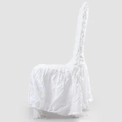 Viadurini Textile Italienische Mode-Stuhlbezug mit eleganter Rückenlehne für Wohnzimmer aus besticktem Leinen - Panteo