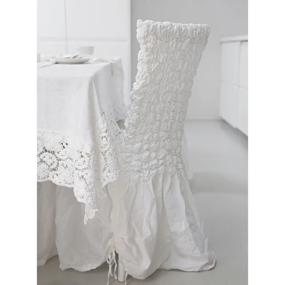 Viadurini Textile Italienische Mode-Stuhlbezug mit eleganter Rückenlehne für Wohnzimmer aus besticktem Leinen - Panteo