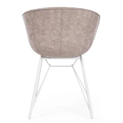 Viadurini Living Vintage Stühle-Stuhl-Sessel aus weißem oder schwarzem Stahl und Vintage-Ecoleder - Gongo