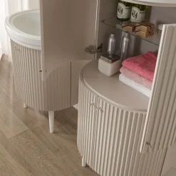 Viadurini Bathroom Badmöbel Stehend-Säule mit vier Türen mit Cannetté-Verarbeitung, hergestellt in Italien – Candy