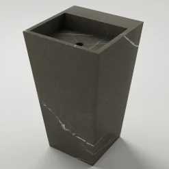 Viadurini Bathroom Keramikwaschbecken-Säulen-Badezimmerwaschbecken aus Feinsteinzeug Made in Italy - Baia