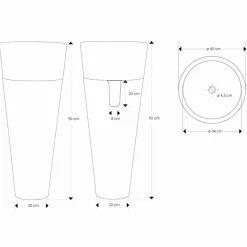 Viadurini Bathroom Steinwaschbecken-Säulenwaschbecken des modernen Designs in glänzendem schwarzem Marmor - Merlo