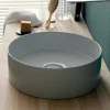 Viadurini Bathroom Farbige Waschbecken-Sun Circle modernes Aufsatzwaschbecken aus Keramik, rund, Durchmesser 40 cm