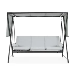 Viadurini in the Garden Gartenideen-Swing, umwandelbar in ein Bett für den Garten aus Stahl und Stoff – Rückruf