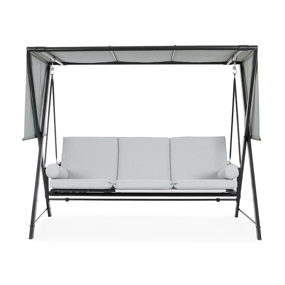 Viadurini in the Garden Gartenideen-Swing, umwandelbar in ein Bett für den Garten aus Stahl und Stoff – Rückruf