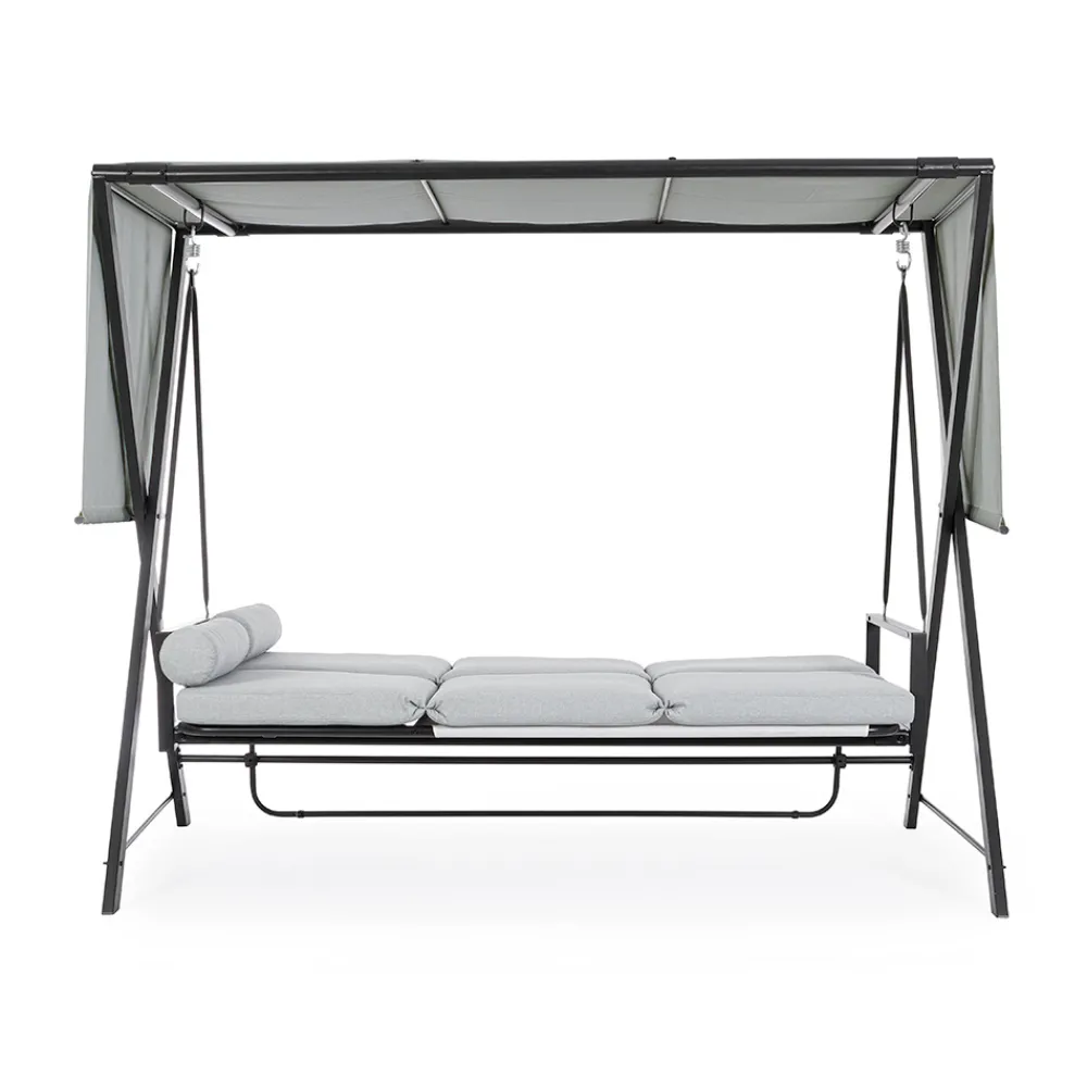 Viadurini in the Garden Gartenideen-Swing, umwandelbar in ein Bett für den Garten aus Stahl und Stoff – Rückruf