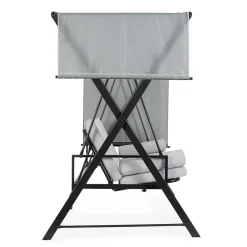 Viadurini in the Garden Gartenideen-Swing, umwandelbar in ein Bett für den Garten aus Stahl und Stoff – Rückruf